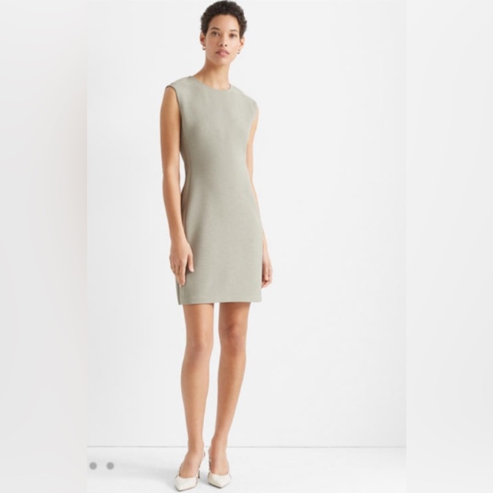 Club Monaco Sheath Dress Womens Size 2 Beige Sleeveless Round Neck NWT